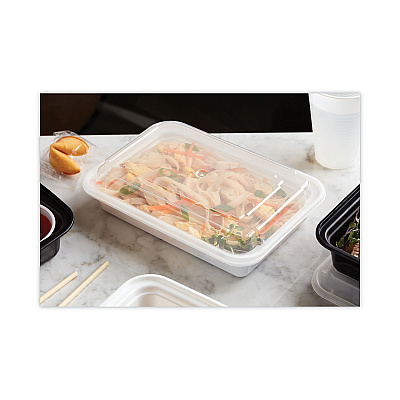 Pactiv Evergreen Newspring VERSAtainer Microwavable Containers, 24 oz, 5 x 7.25 x 2.63, White/Clear, Plastic, 150/Carton (PCTNC838)