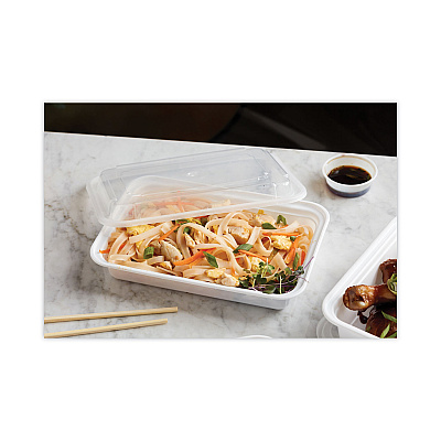 Pactiv Evergreen Newspring VERSAtainer Microwavable Containers, 24 oz, 5 x 7.25 x 2.63, White/Clear, Plastic, 150/Carton (PCTNC838)
