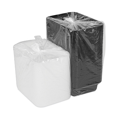 Pactiv Evergreen Newspring VERSAtainer Microwavable Containers, 38 oz, 8.8 x 6 x 2.5, Black/Clear, Plastic, 150/Carton (PCTNC888B)