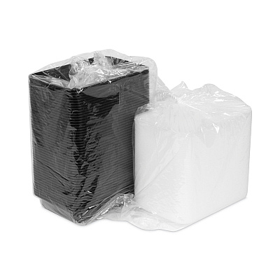 Pactiv Evergreen Newspring VERSAtainer Microwavable Containers, 16 oz, 5 x 7.25 x 1.5, Black/Clear, Plastic, 150/Carton (PCTNC8168B)