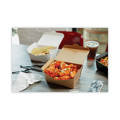 Pactiv Evergreen EarthChoice OneBox Paper Box, 37 oz, 4.5 x 4.5 x 2.5, Kraft, 312/Carton (PCTNOB01KEC)