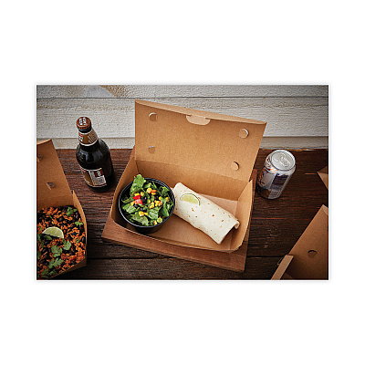 Pactiv Evergreen EarthChoice OneBox Paper Box, 55 oz, 9 x 4.85 x 2, Kraft, 100/Carton (PCTNOB02KEC)