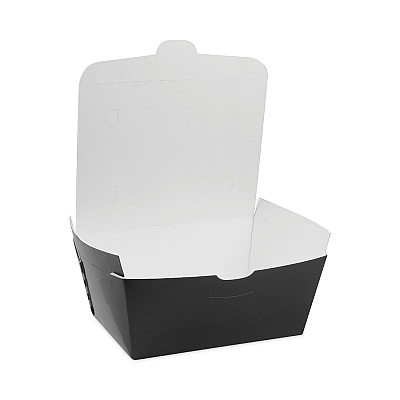 Pactiv Evergreen EarthChoice OneBox Paper Box, 66 oz, 6.5 x 4.5 x 3.25, Black, 160/Carton (PCTNOB03B)