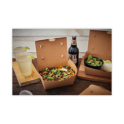 Pactiv Evergreen EarthChoice OneBox Paper Box, 66 oz, 6.5 x 4.5 x 3.25, Kraft, 160/Carton (PCTNOB03KEC)