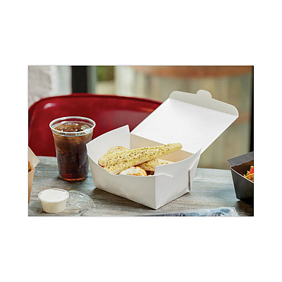 Pactiv Evergreen EarthChoice OneBox Paper Box, 66 oz, 6.5 x 4.5 x 3.25, White, 160/Carton (PCTNOB03W)