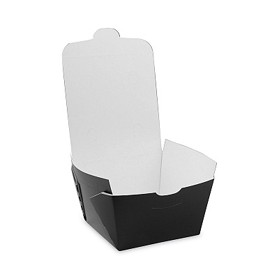 Pactiv Evergreen EarthChoice OneBox Paper Box, 46 oz, 4.5 x 4.5 x 3.25, Black, 200/Carton (PCTNOB08B)