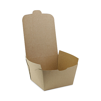 Pactiv Evergreen EarthChoice OneBox Paper Box, 46 oz, 4.5 x 4.5 x 3.25, Kraft, 200/Carton (PCTNOB08KEC)