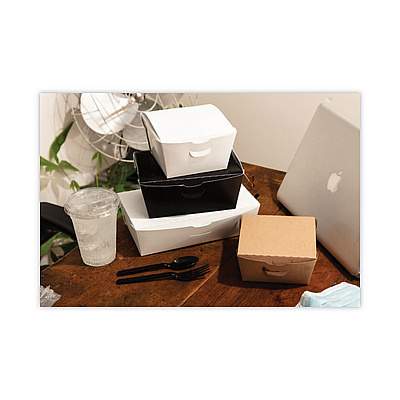 Pactiv Evergreen EarthChoice OneBox Paper Box, 46 oz, 4.5 x 4.5 x 3.25, White, 200/Carton (PCTNOB08W)