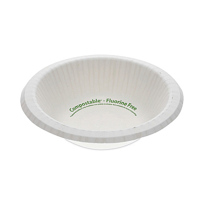 Pactiv Evergreen EarthChoice Pressware Compostable Dinnerware, Bowl, 12 oz, White, 750/Carton (PCTPSB12EC)