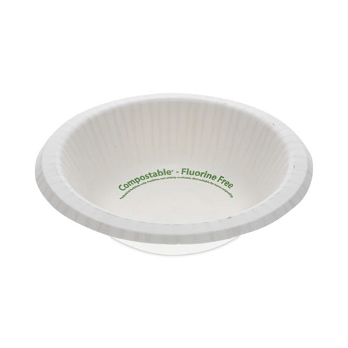 Pactiv Evergreen EarthChoice Pressware Compostable Dinnerware, Bowl, 12 oz, White, 750/Carton (PSB12EC)