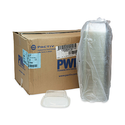 Pactiv Evergreen EarthChoice Square Recycled Bowl, 32 oz, 7 x 7 x 2, Clear, Plastic, 300/Carton (PCTSAC0732)