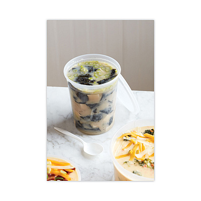 Pactiv Evergreen Newspring DELItainer Microwavable Container, 32 oz, 4.55 x 4.55 x 5.55, Natural, Plastic, 480/Carton (PCTSD5032Y)