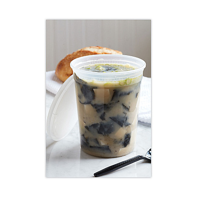Pactiv Evergreen Newspring DELItainer Microwavable Container, 32 oz, 4.55 x 4.55 x 5.55, Natural, Plastic, 480/Carton (PCTSD5032Y)
