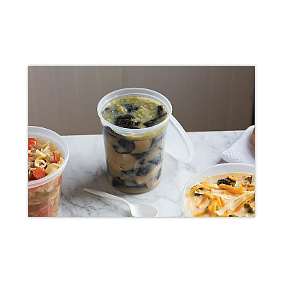 Pactiv Evergreen Newspring DELItainer Microwavable Container, 32 oz, 4.55 x 4.55 x 5.55, Natural, Plastic, 480/Carton (PCTSD5032Y)