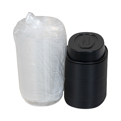 Pactiv Evergreen Classic Carry-Out Container, 16 oz, 6.88 x 4.56 x 3, Black/Gold, Aluminum, 100/Carton (PCTY6707WPSFG)