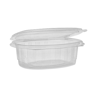 Pactiv Evergreen EarthChoice Recycled PET Hinged Container, 24 oz, 7.38 x 5.88 x 2.38, Clear, Plastic, 280/Carton (PCTYCA910240000)