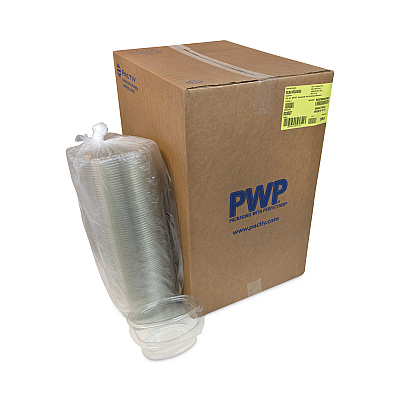 Pactiv Evergreen EarthChoice Recycled PET Hinged Container, 32 oz, 7.31 x 5.88 x 3.25, Clear, Plastic, 280/Carton (PCTYCA910320000)