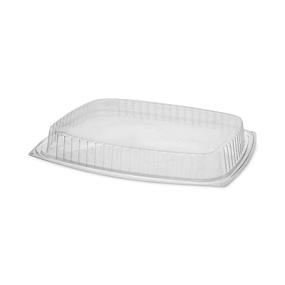 Pactiv Evergreen Showcase Deli Container Lid, Dome Lid For 3-Compartment 48/64 oz Containers, 9 x 7.4 x 1, Clear, Plastic, 220/Carton (PCTYCI853010000)