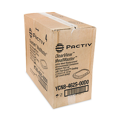Pactiv Evergreen ClearView MealMaster Lid with Fog Gard Coating, Medium Flat Lid, 8.13 x 6.5 x 0.38, Clear, Plastic, 252/Carton (PCTYCN8462S00D0)