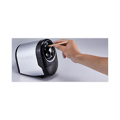 Bostitch QuietSharp Glow Classroom Electric Pencil Sharpener, AC-Powered, 6.13 x 10.69 x 9, Silver/Black (BOSEPS11HC)