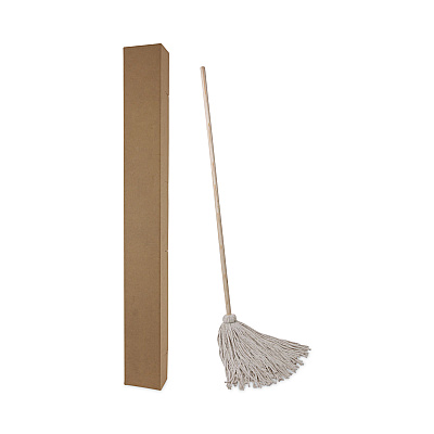 Boardwalk Handle/Deck Mops, #24 White Cotton Head, 54" Natural Wood Handle, 6/Pack (BWK124C)