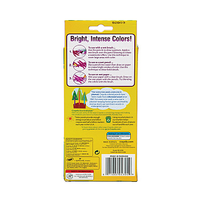 Crayola Watercolor Pencil Set, 3.3 mm, 2B, Assorted Lead and Barrel Colors, 24/Pack (CYO684304)