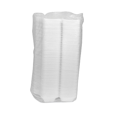 Pactiv Evergreen SmartLock Foam Hinged Lid Container, Medium, 8.75 x 4.5 x 3.13, White, 440/Carton (PCTYHLW01840000)