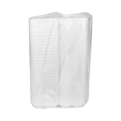 Pactiv Evergreen SmartLock Foam Hinged Lid Container, Small, 3-Compartment, 7.5 x 8 x 2.63, White, 150/Carton (PCTYHLW07030000)