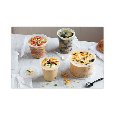 Pactiv Evergreen Newspring DELItainer Microwavable Container, 24 oz, 4.55 x 4.55 x 4.35, Clear, Plastic, 240/Carton (PCTYL2524)