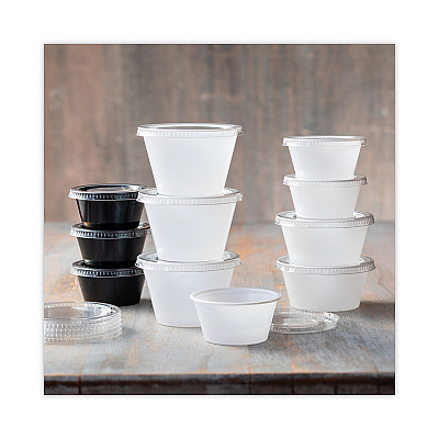 Pactiv Evergreen Plastic Portion Cup Lid, Fits 1.5 oz to 2.5 oz Cups, Clear, 100/Pack, 24 Packs/Carton (PCTYLS2FR)