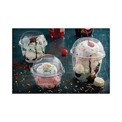 Pactiv Evergreen EarthChoice Strawless RPET Lid, Dome Lid, Clear, Fits 12 oz to 24 oz "B" Cups, Clear, 1,020/Carton (PCTYPDL24CNH)