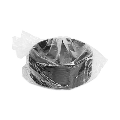 Pactiv Evergreen Prairieware Impact Plastic Dinnerware, Plate, 8.88" dia, Black, 400/Carton (PCTYPI9E)
