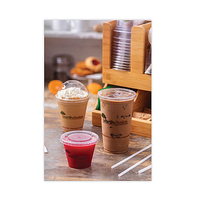 Pactiv Evergreen EarthChoice Compostable Cold Cup, 24 oz, Clear/Printed, 580/Carton (PCTYPLA24CEC)