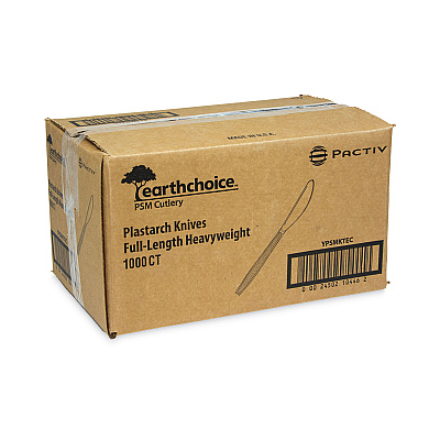 Pactiv Evergreen EarthChoice PSM Cutlery, Heavyweight, Knife, 7.5", Tan, 1,000/Carton (PCTYPSMKTEC)