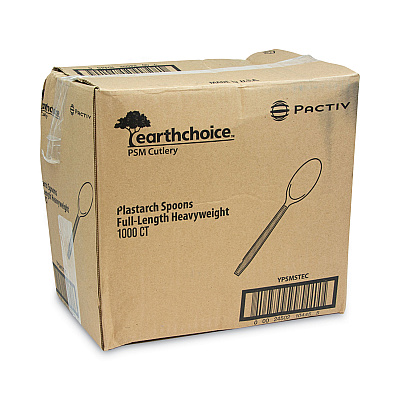 Pactiv Evergreen EarthChoice PSM Cutlery, Heavyweight, Spoon, 5.88", Tan, 1,000/Carton (PCTYPSMSTEC)