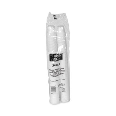 Pactiv Evergreen Plastic Portion Cup, 1 oz, Translucent, 200/Sleeve, 25 Sleeves/Carton (PCTYS100)