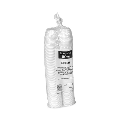 Pactiv Evergreen Plastic Portion Cup, 2 oz, Translucent, 200/Bag, 12 Bags/Carton (PCTYS200)