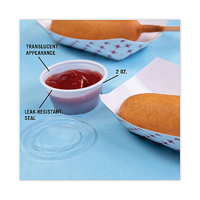 Pactiv Evergreen Plastic Portion Cup, 2 oz, Translucent, 200/Bag, 12 Bags/Carton (PCTYS200)