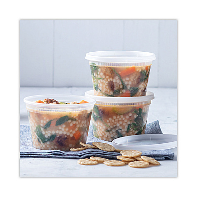 Pactiv Evergreen Newspring DELItainer Microwavable Container, 16 oz, 2 x 2 x 2, Clear, Plastic, 240/Carton (PCTYSD2516)