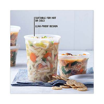 Pactiv Evergreen Newspring DELItainer Microwavable Container, 32 oz, 4 .55 Diameter x 5.55 h, Clear, Plastic, 240/Carton (PCTYSD2532)