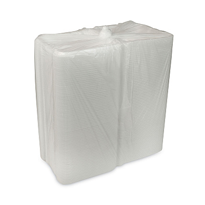 Pactiv Evergreen Vented Foam Hinged Lid Container, Dual Tab Lock, 3-Compartment, 9.13 x 9 x 3.25, White, 150/Carton (PCTYTD199030000)