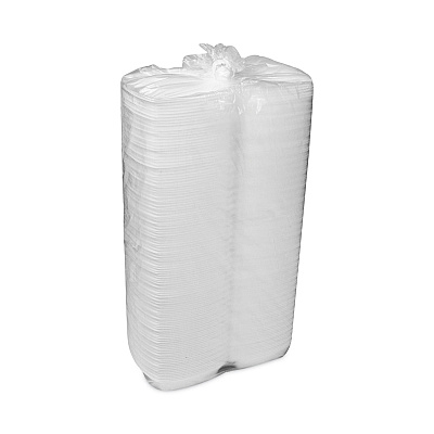 Pactiv Evergreen Foam Hinged Lid Container, Single Tab Lock, 6.38 x 6.38 x 3, White, 500/Carton (PCTYTH100800000)