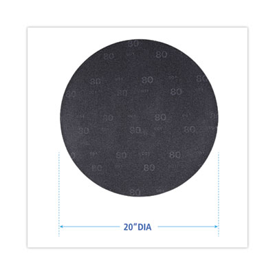 Boardwalk Sanding Screens, 20" Diameter, 80 Grit, Black, 10/Carton (BWK50208010)