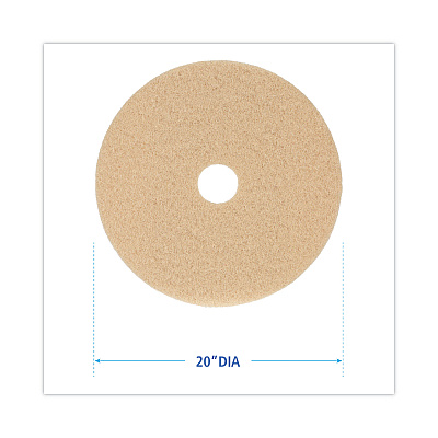 Boardwalk Burnishing Floor Pads, 20" Diameter, Tan, 5/Carton (BWK4020ULT)