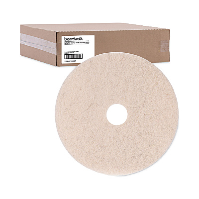 Boardwalk Natural Hog Hair Burnishing Floor Pads, 20" Diameter, Tan, 5/Carton (BWK4020NHE)