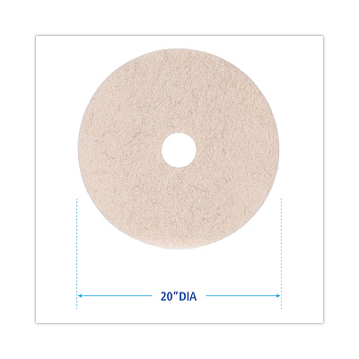 Boardwalk Natural Hog Hair Burnishing Floor Pads, 20" Diameter, Tan, 5/Carton (BWK4020NHE)