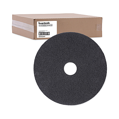 Boardwalk High Performance Stripping Floor Pads, 20" Diameter, Black, 5/Carton (BWK4020HIP)