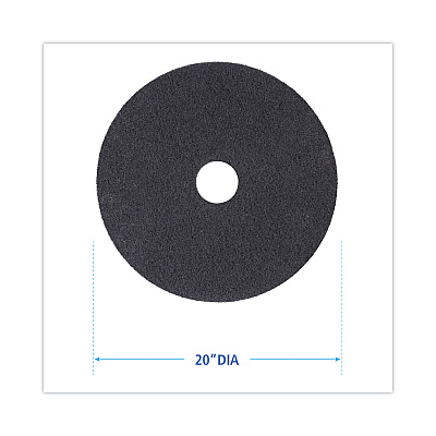 Boardwalk High Performance Stripping Floor Pads, 20" Diameter, Black, 5/Carton (BWK4020HIP)