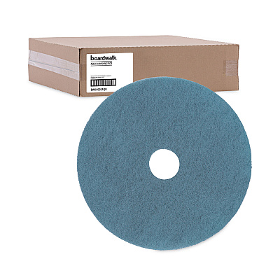 Boardwalk Burnishing Floor Pads, 20" Diameter, Aqua, 5/Carton (BWK4020AQU)