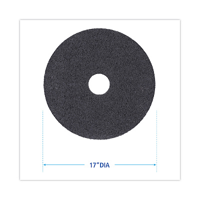 Boardwalk High Performance Stripping Floor Pads, 17" Diameter, Black, 5/Carton (BWK4017HIP)